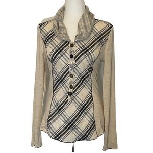ELISA CAVALETTI Plaid High Collar Blouse